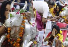 सावन के सोमवार पति संग महादेव के दर्शन करने पहुंची रुपाली गांगुली, नंदी के कान कही अपनी मुराद