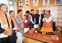 भाजपा प्रदेश अध्यक्ष डॉ बिंदल ने भाजपा मुख्यालय में संभाला पदभार