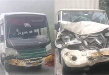 Solan: पिकअप और HRTC बस की जोरदार टक्कर, चालक गंभीर