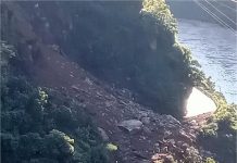 मंडी-मनाली हाईवे पर भारी भूस्खलन, हनोगी के पास 100 मीटर ऊंचाई से गिरा मलबा..