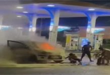 पेट्रोल पंप से तेल भरवा कर निकली कार में लगी भीषण आग, लोगों में मचा हड़कंप