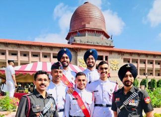 महाराजा रणजीत सिंह आर्म्ड फोर्सेज प्रिपरेटरी इंस्टीट्यूट के पांच कैडेट एनडीए से पास-आउट चीफ ऑफ आर्मी स्टाफ जनरल द्विवेदी ने 150वीं एनडीए पासिंग आउट परेड का किया निरीक्षण अमन अरोड़ा ने सशस्त्र सेनाओं में कैडेटों के सफल करियर की जताई उम्मीद