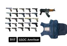 अमृतसर में सीमा के निकट से एक AK-47 राइफल सहित 26 आधुनिक हथियार बरामद; एक व्यक्ति गिरफ्तार