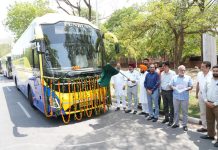 भगवंत मान सरकार द्वारा दिल्ली हवाई अड्डे के लिए लग्जरी बसों के बेड़े का विस्तार; परिवहन मंत्री हरपाल सिंह चीमा ने 5 नई सुपर इंटीग्रल वोल्वो बसों को हरी झंडी दिखाकर रवाना किया