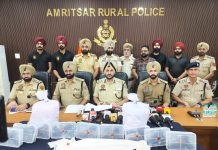 अमृतसर में एम-16 राइफल, दो जिगाना पिस्तौल सहित 10 अत्याधुनिक हथियार बरामद; चार काबू