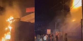 गोधरा में एशियन पेंट्स के शोरूम में लगी भीषण आग, किसी के हताहत होने की खबर नहीं
