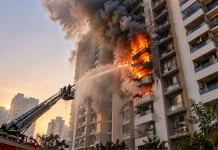 मुंबई के कुर्ला में 13 मंजिला इमारत में लगी आग, 3 बच्चों समेत 9 लोग घायल